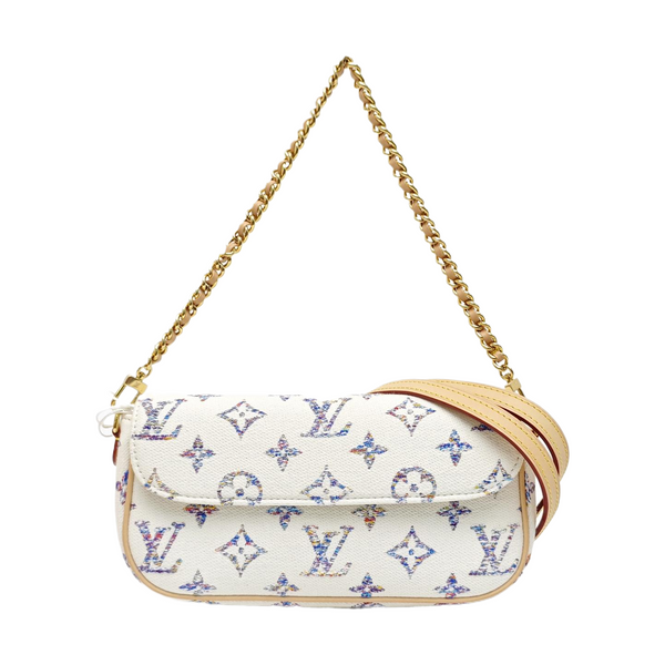 IVY Monogram Coated Canvas White