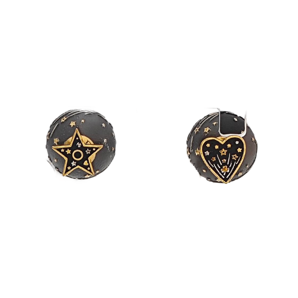 Dior Tribales Metal Black Stud Earrings