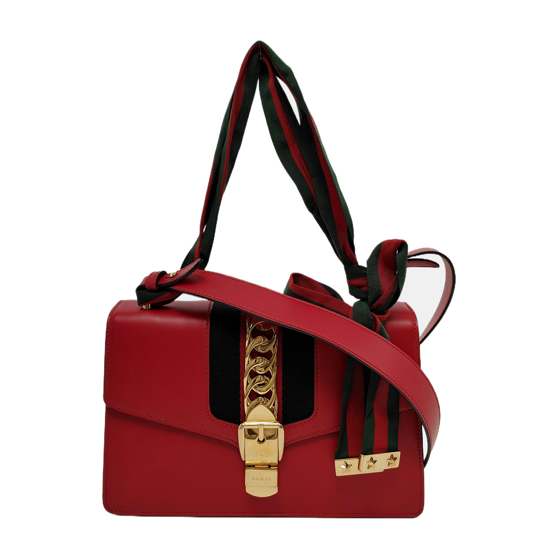 Authenticated pre-owned  Sylvie Small Calfskin Red - Shoulder Bag at Looply