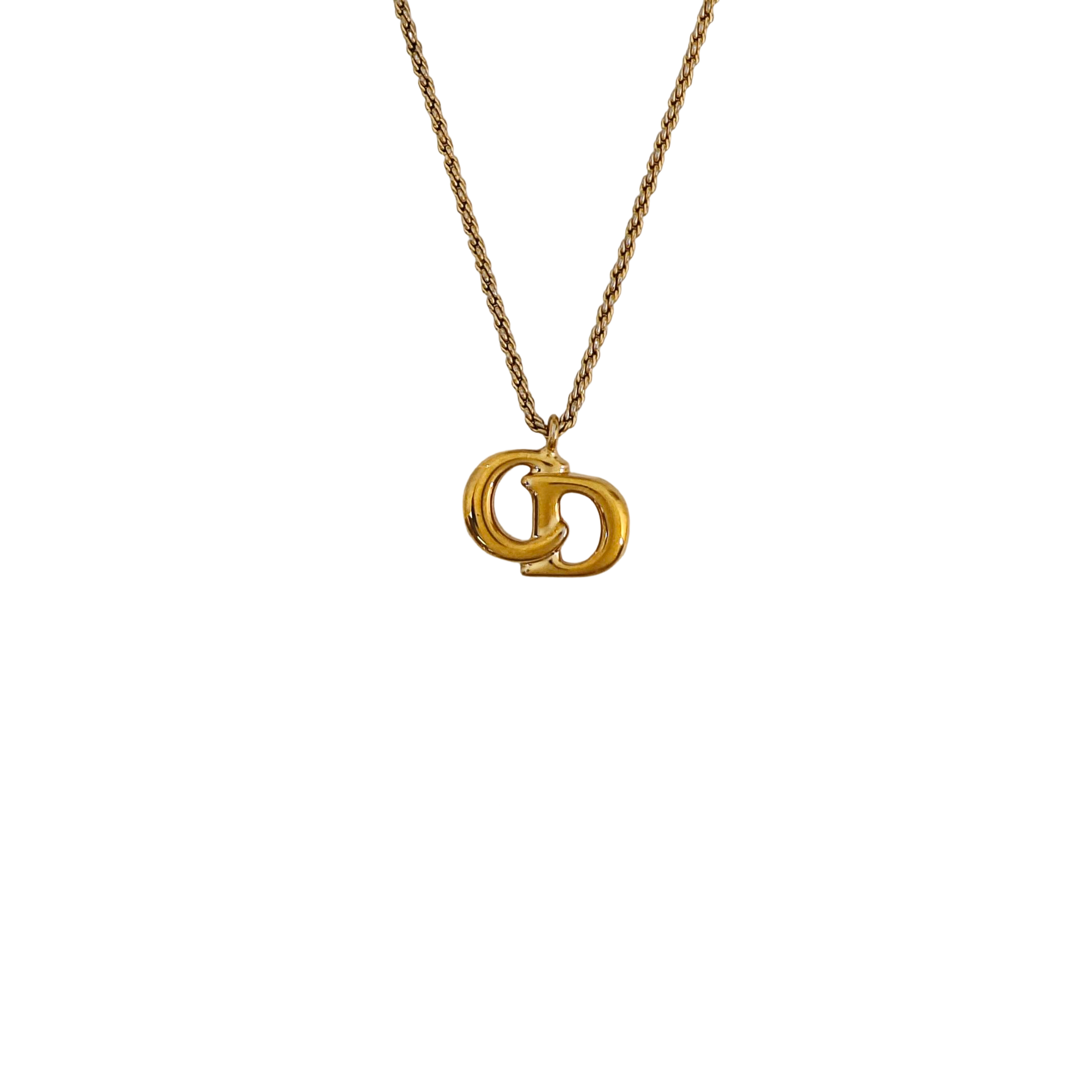 Twist Round Metal Gold Necklace