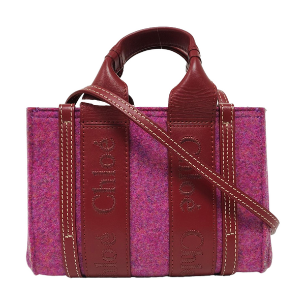 Authenticated pre-owned  Woody Mini Felt Burgundy - Shoulder Bag at Looply