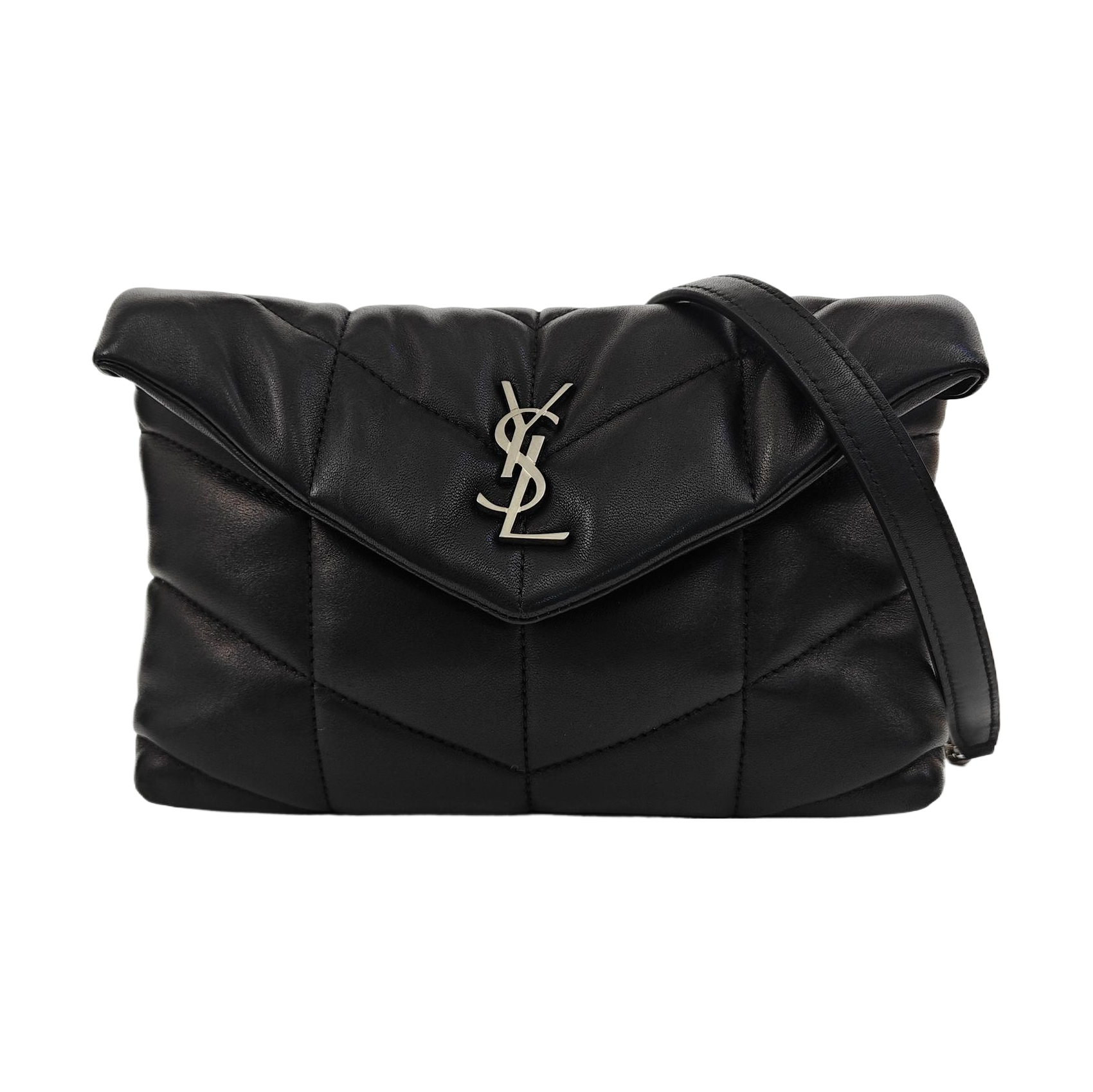PUFFER Mini Chevron Lambskin Black