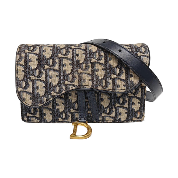 Saddle Mini Oblique Canvas Blue