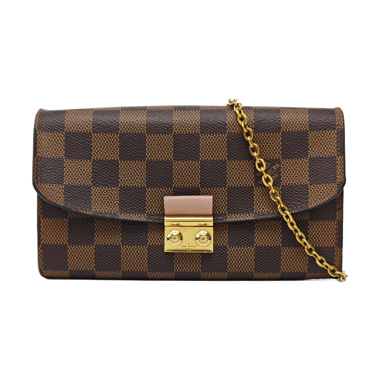 CROISETTE Damier Ebene Coated Canvas Brown
