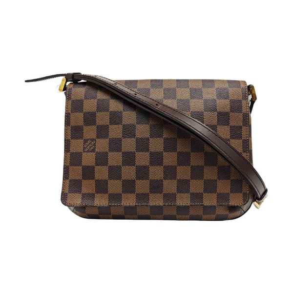MUSETTE TANGO Damier Ebene Coated Canvas Brown