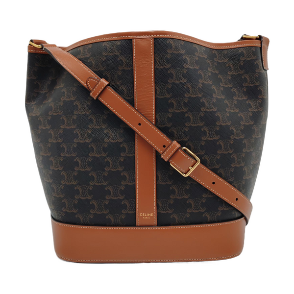 Authenticated pre-owned  TRIOMPHE CANVAS Medium Coated Canvas Yellow - Bucket Bag at Looply