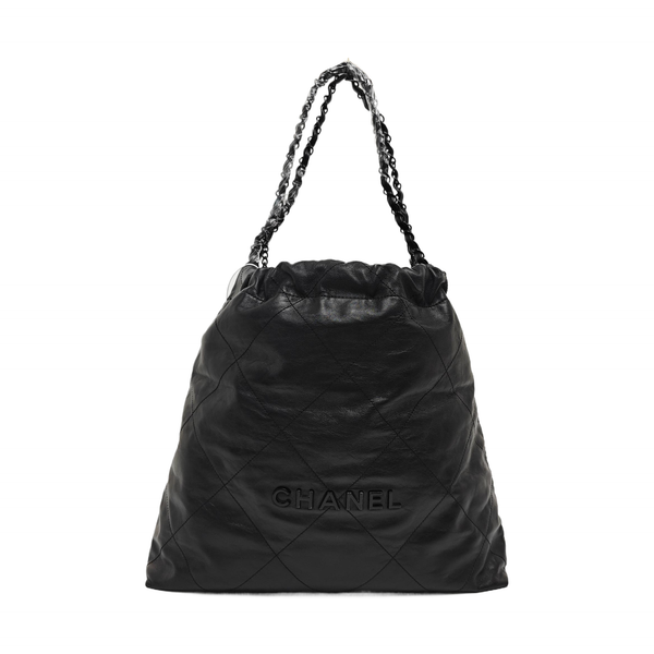 CHANEL 22 Medium Quilted Calfskin Black