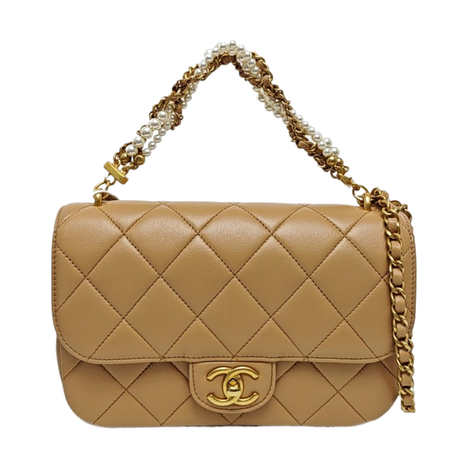 CLASSIC FLAP Mini Quilted Lambskin Beige