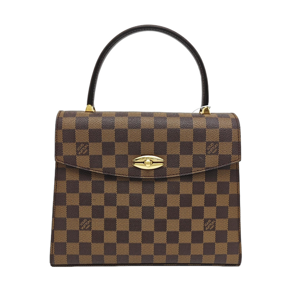 Coated Canvas Top Handle Bag Brown