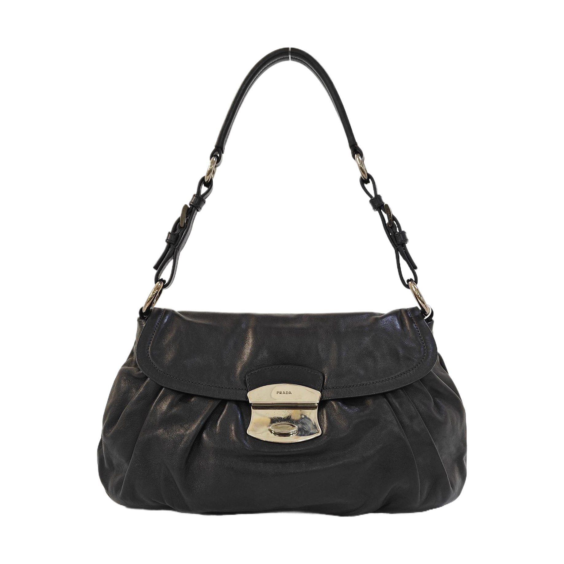 Leather Top Handle Bag Black