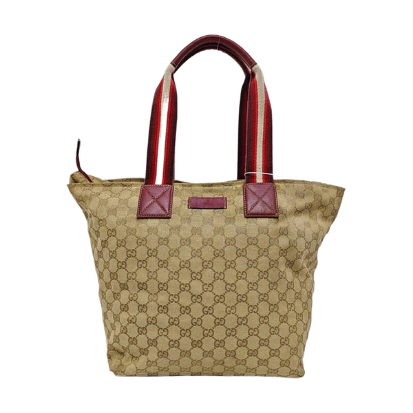 Monogram Canvas Tote Bag Beige