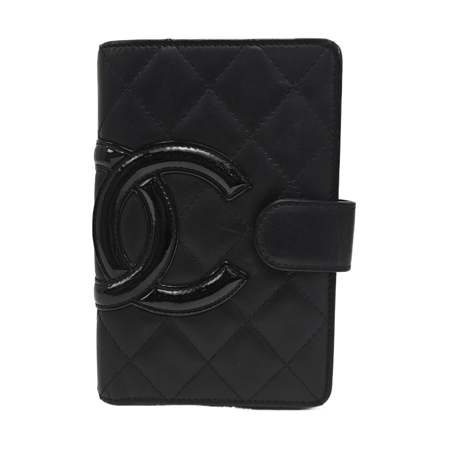 CAMBON Quilted Calfskin Black Wallet