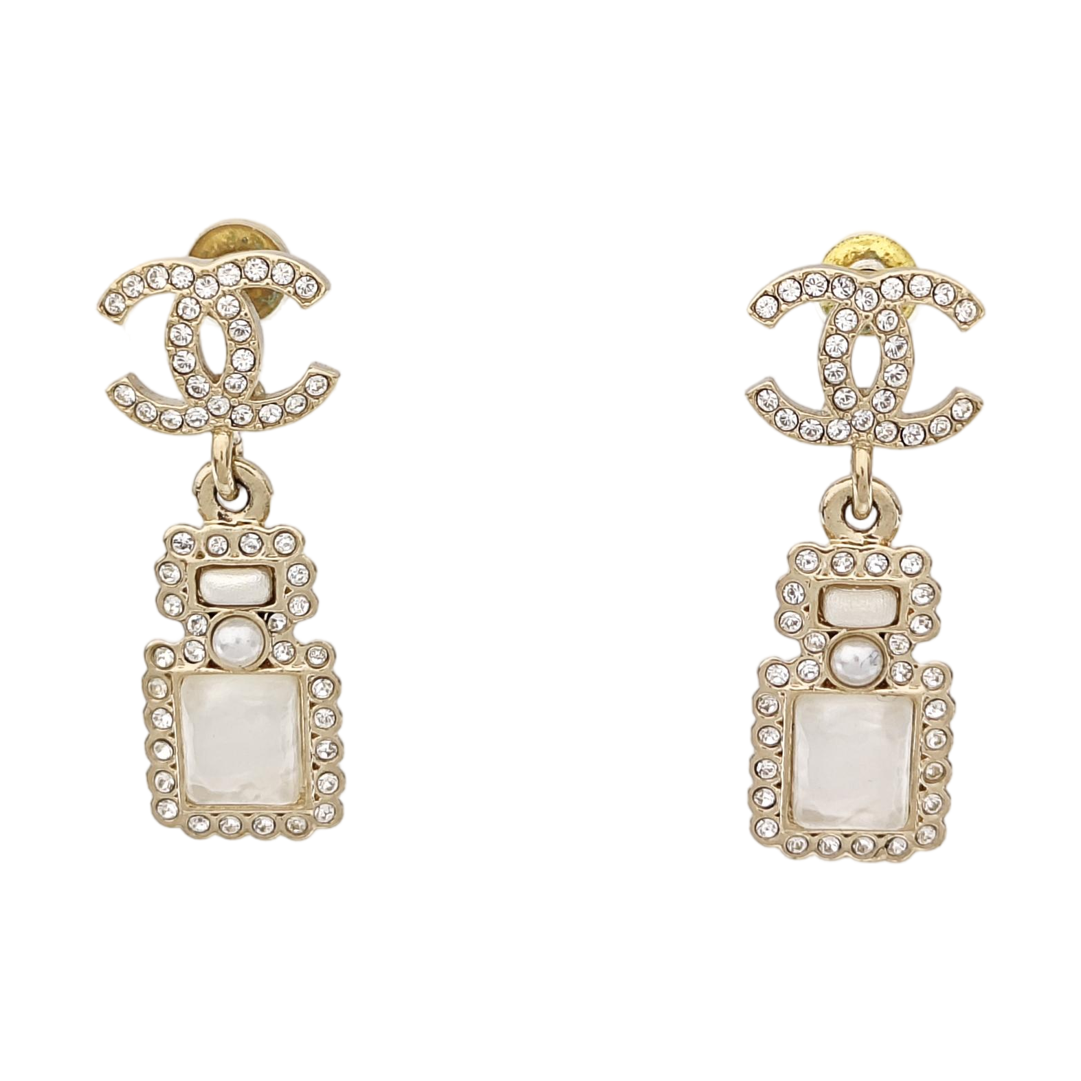 CC Logo Metal Gold Earrings