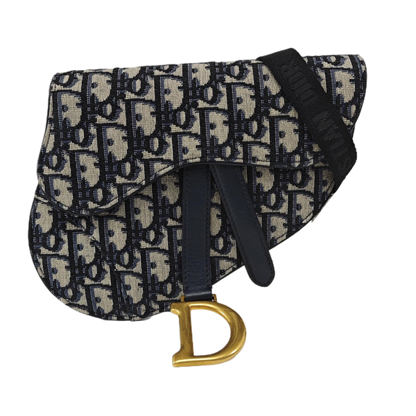 Saddle Mini Oblique Canvas Blue