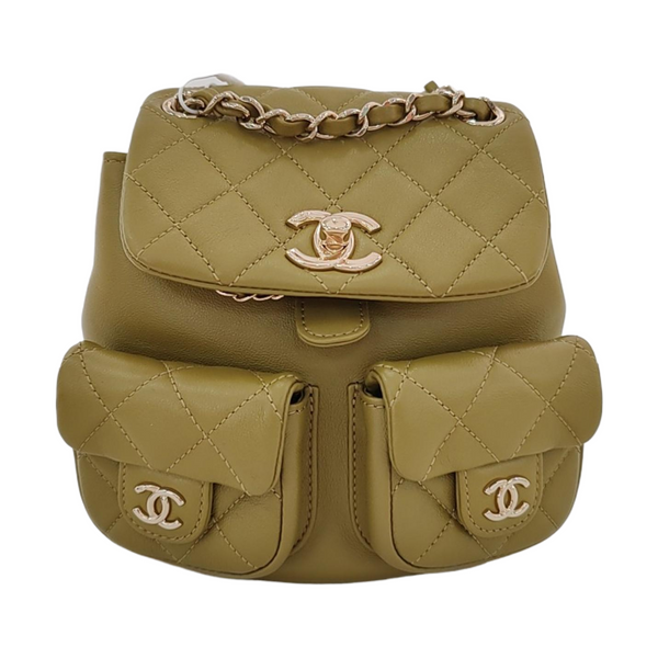 DUMA Small Quilted Calfskin Green