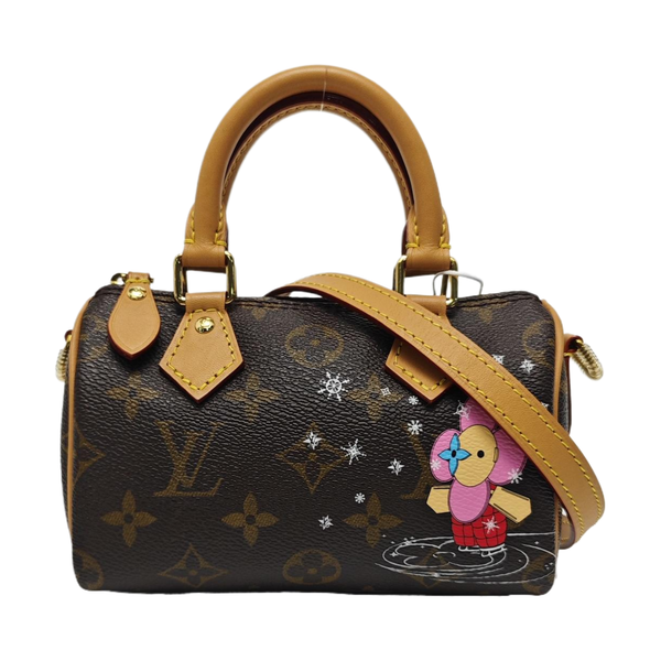 SPEEDY Nano Monogram Coated Canvas Brown