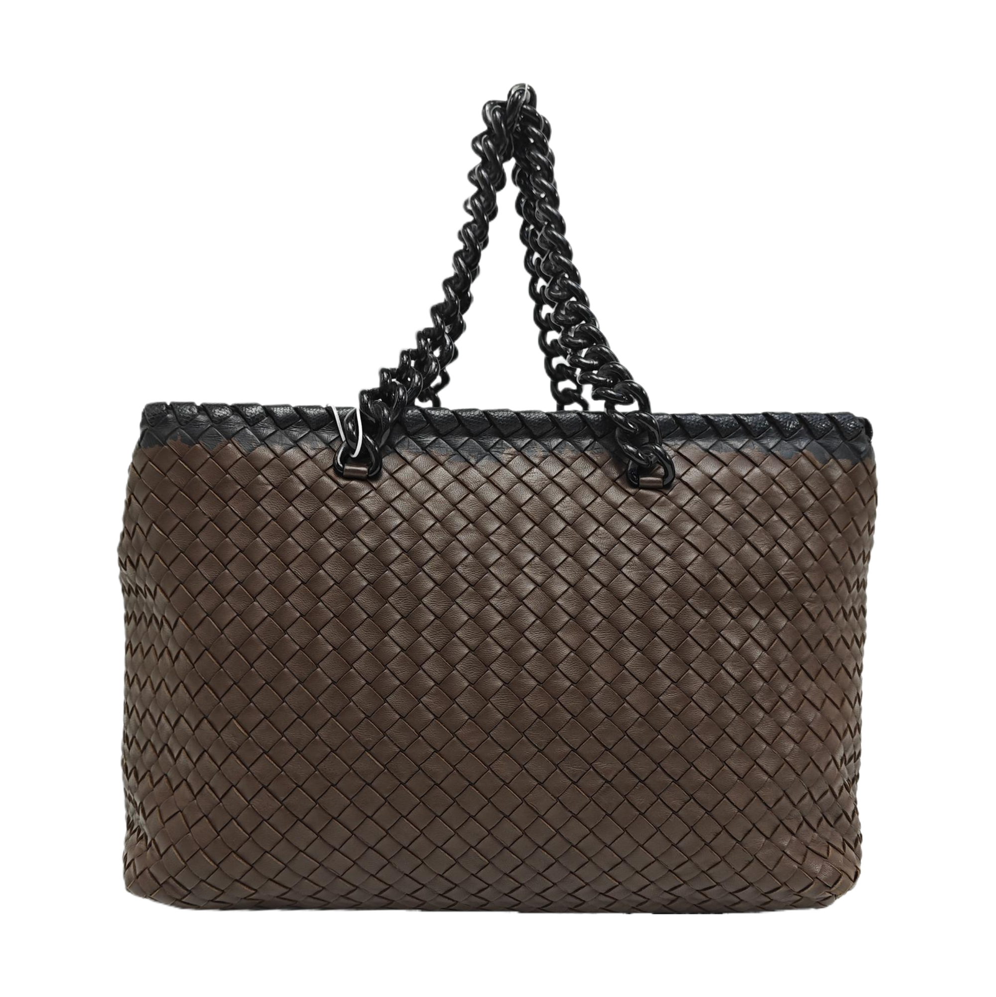 Lambskin Top Handle Bag Brown