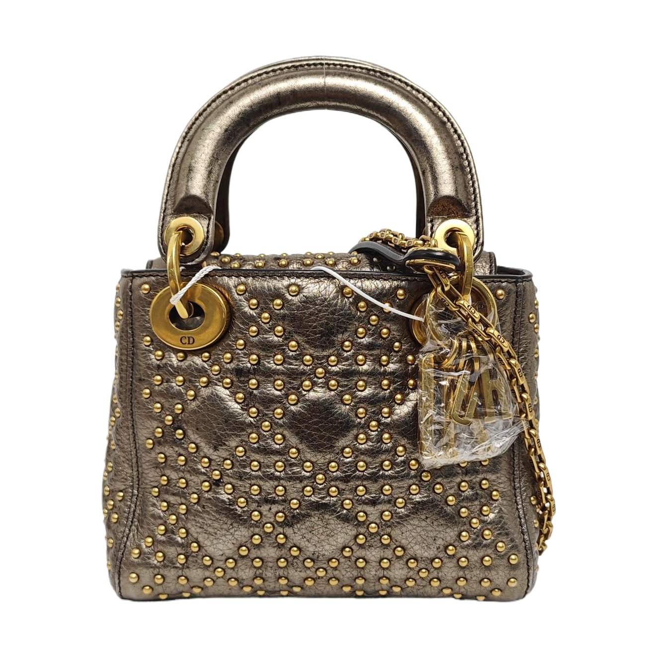 Lady Dior Mini Cannage Python Silver