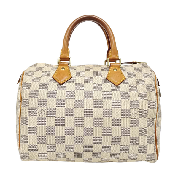 SPEEDY 25 Damier Azur Coated Canvas White