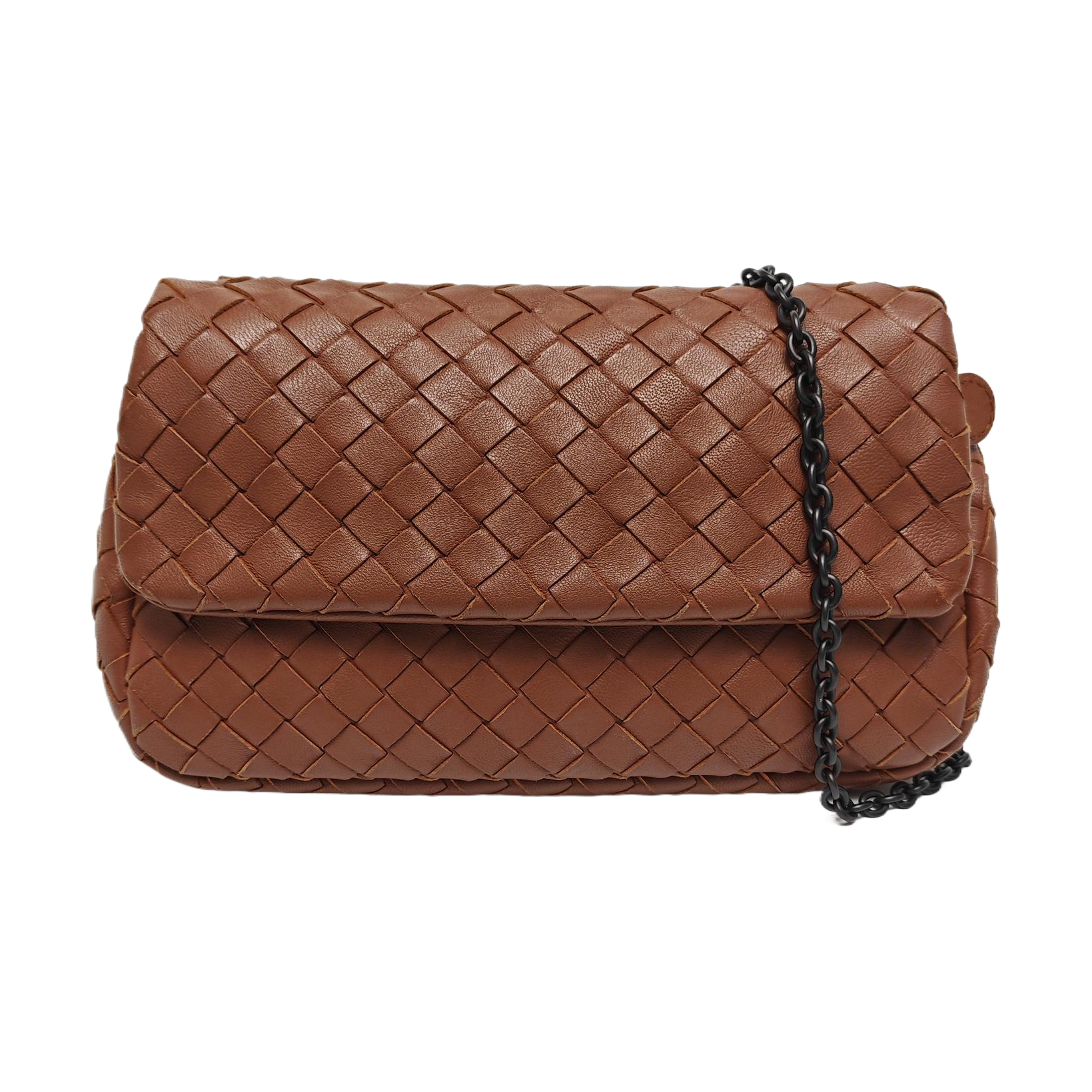 Lambskin Shoulder Bag Brown