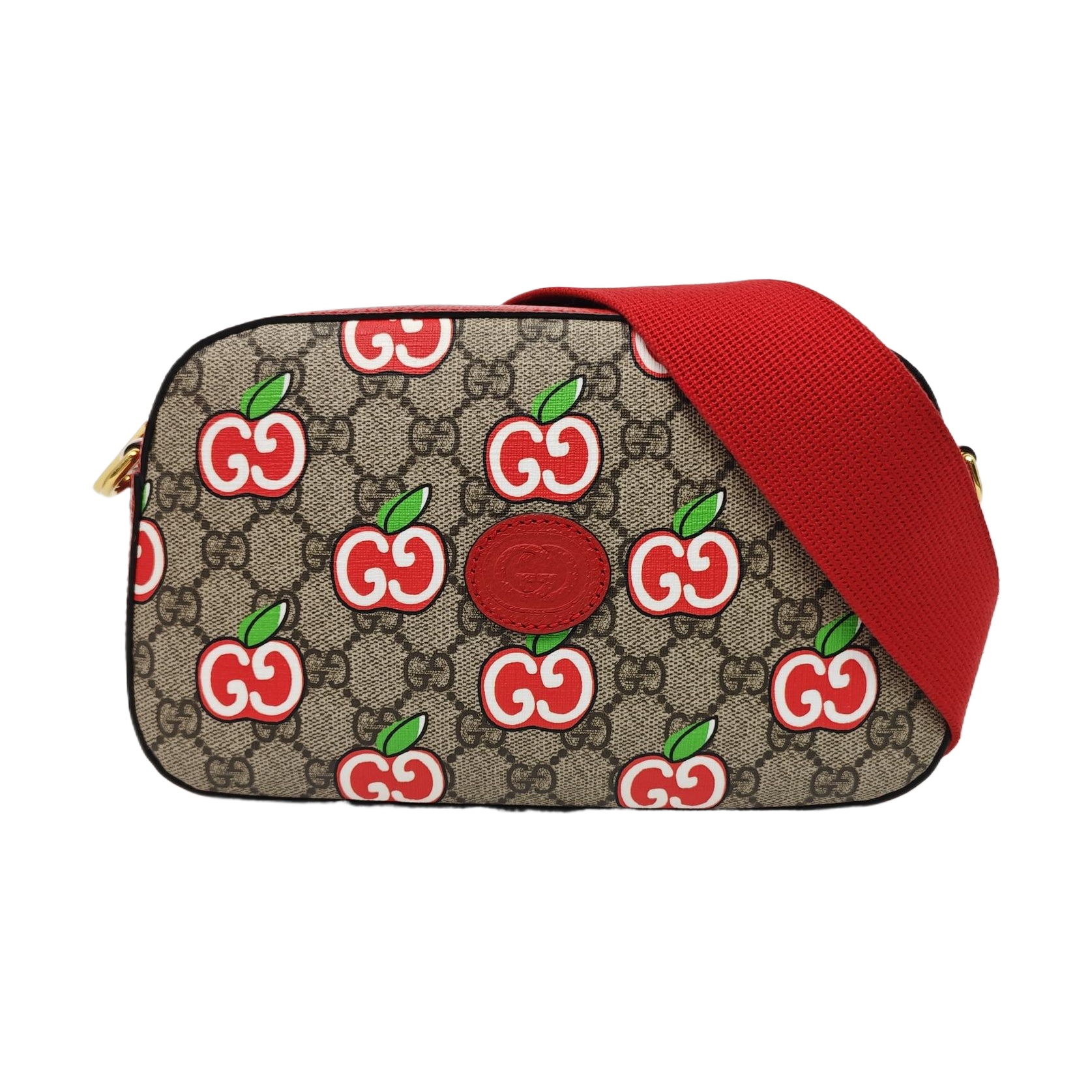 GG Supreme Small Monogram Coated Canvas Red