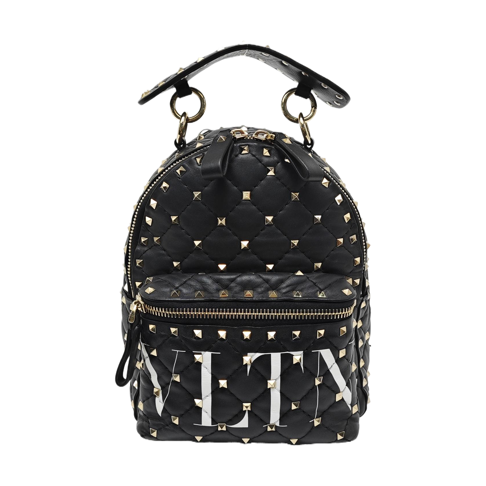 Spike Up Quilted Lambskin Black