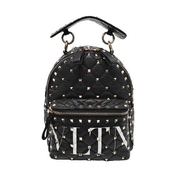 Spike Up Quilted Lambskin Black