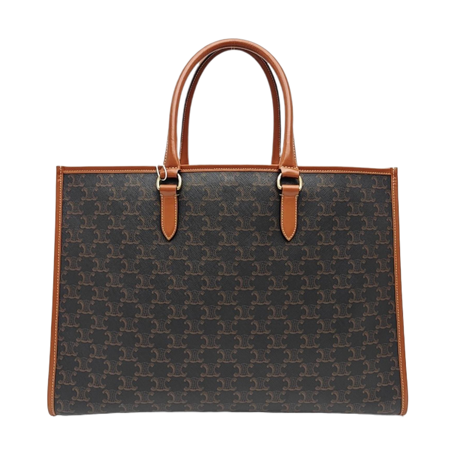 Coated Canvas Tote Bag Brown