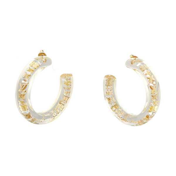Resin Gold Stud Earrings