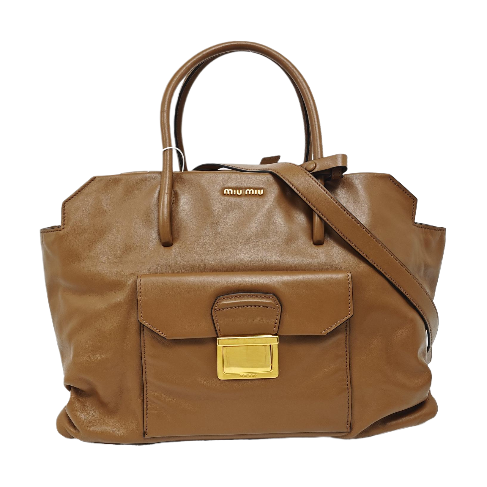 Calfskin Shoulder Bag Brown