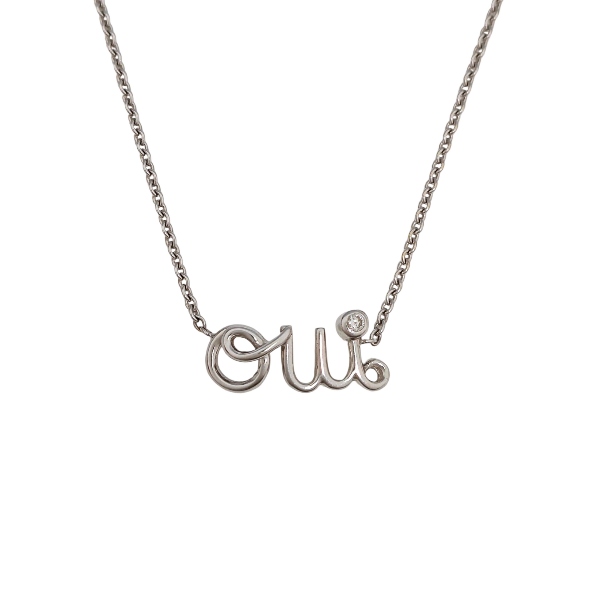 Oui 18k White Gold Silver Necklace
