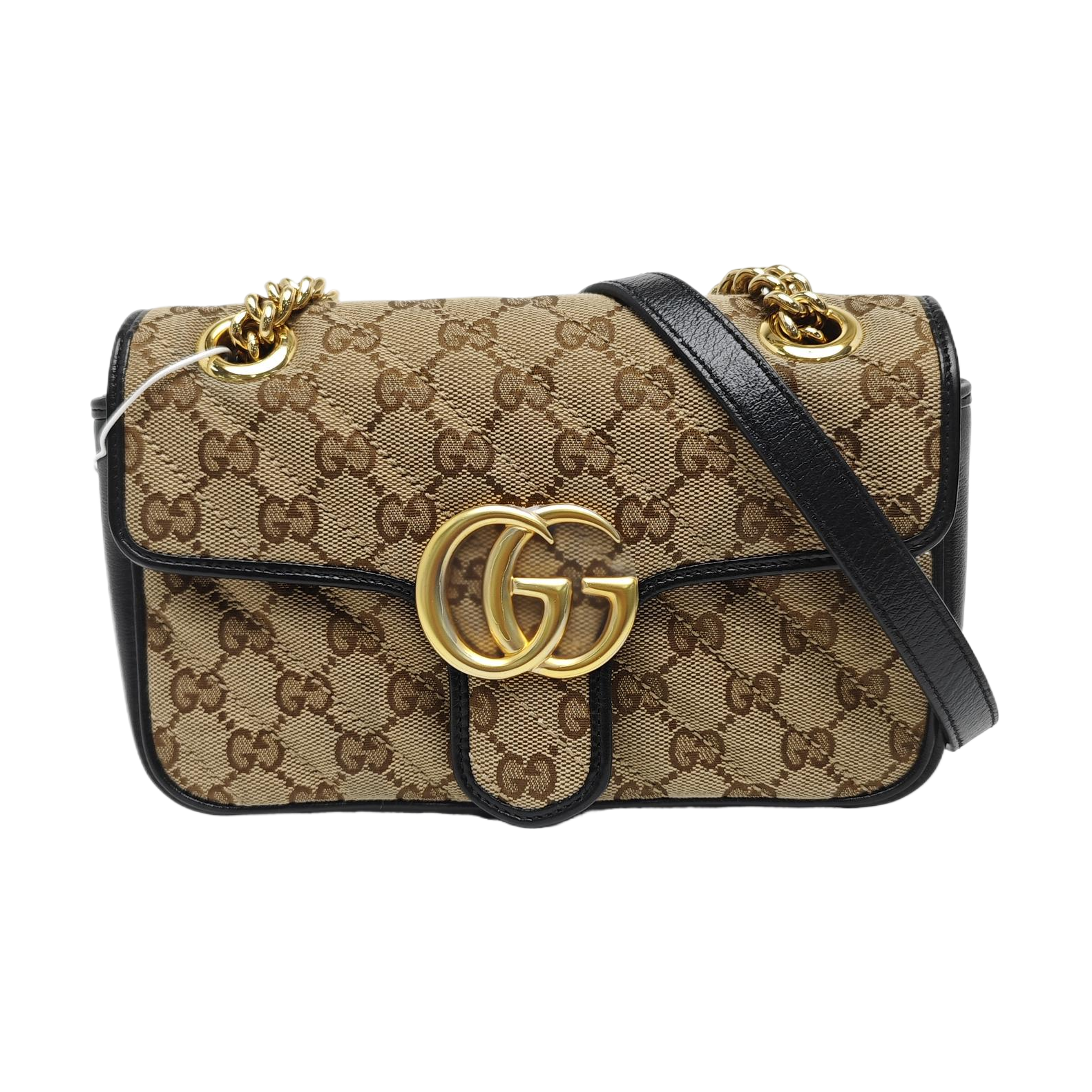 GG Marmont Small Quilted Canvas Brown