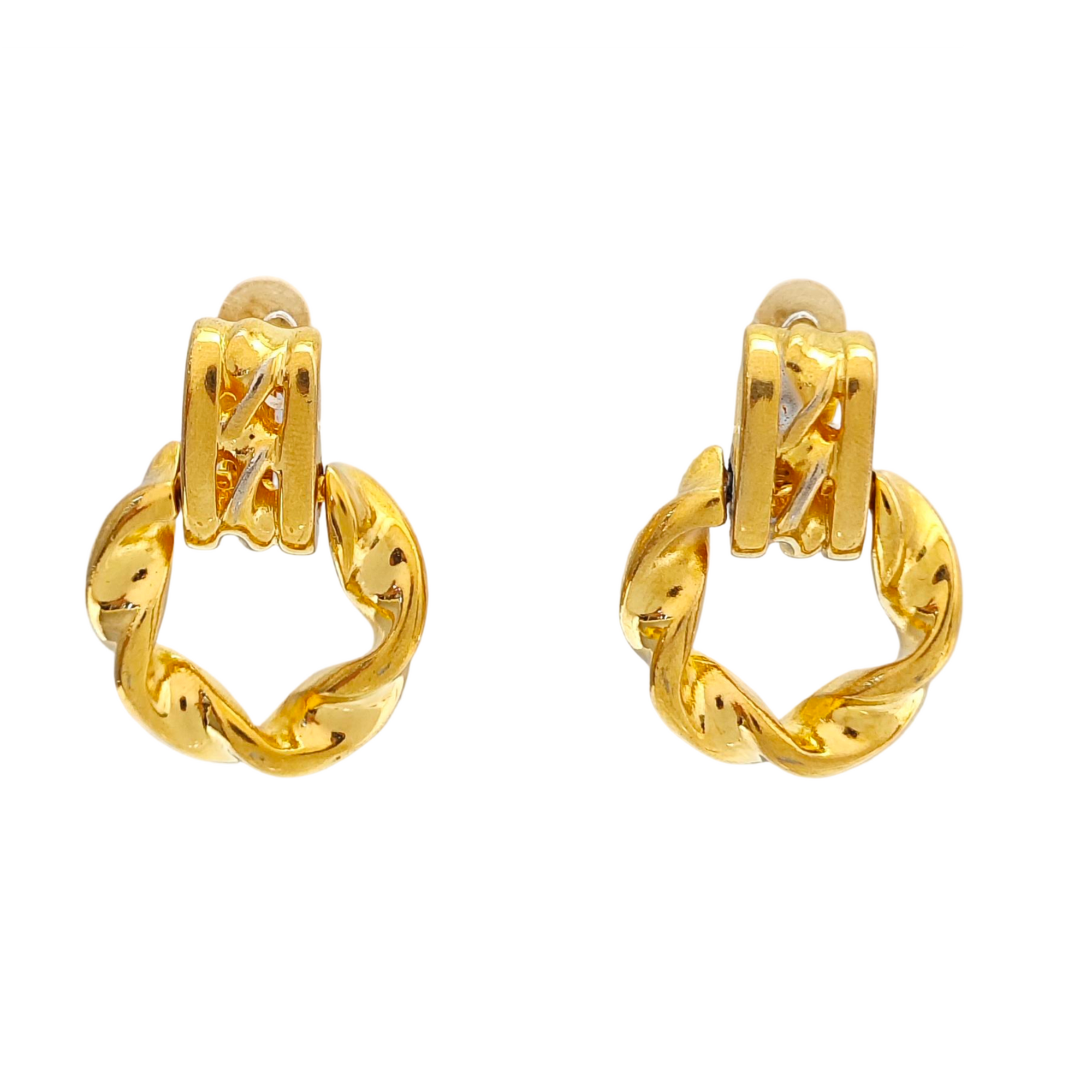 Metal Gold Clip On Earrings