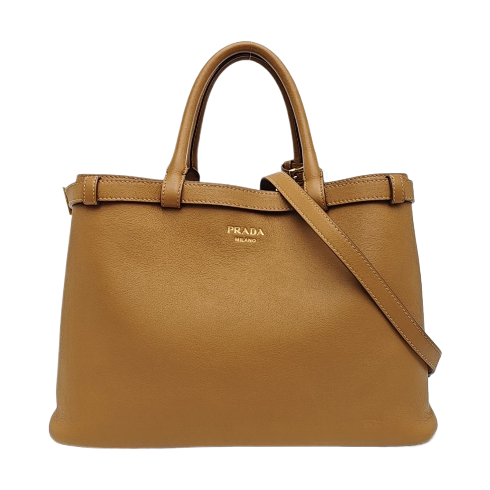 Calfskin Tote Bag Medium Brown
