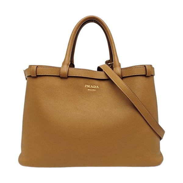 Calfskin Tote Bag Medium Brown