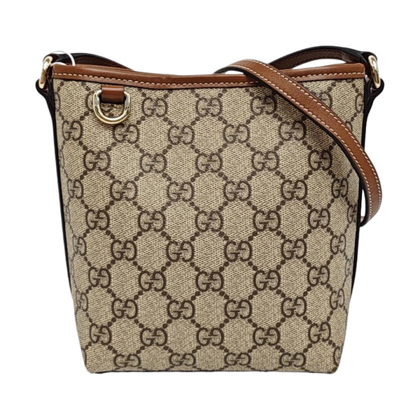 GG Emblem Monogram Coated Canvas Beige