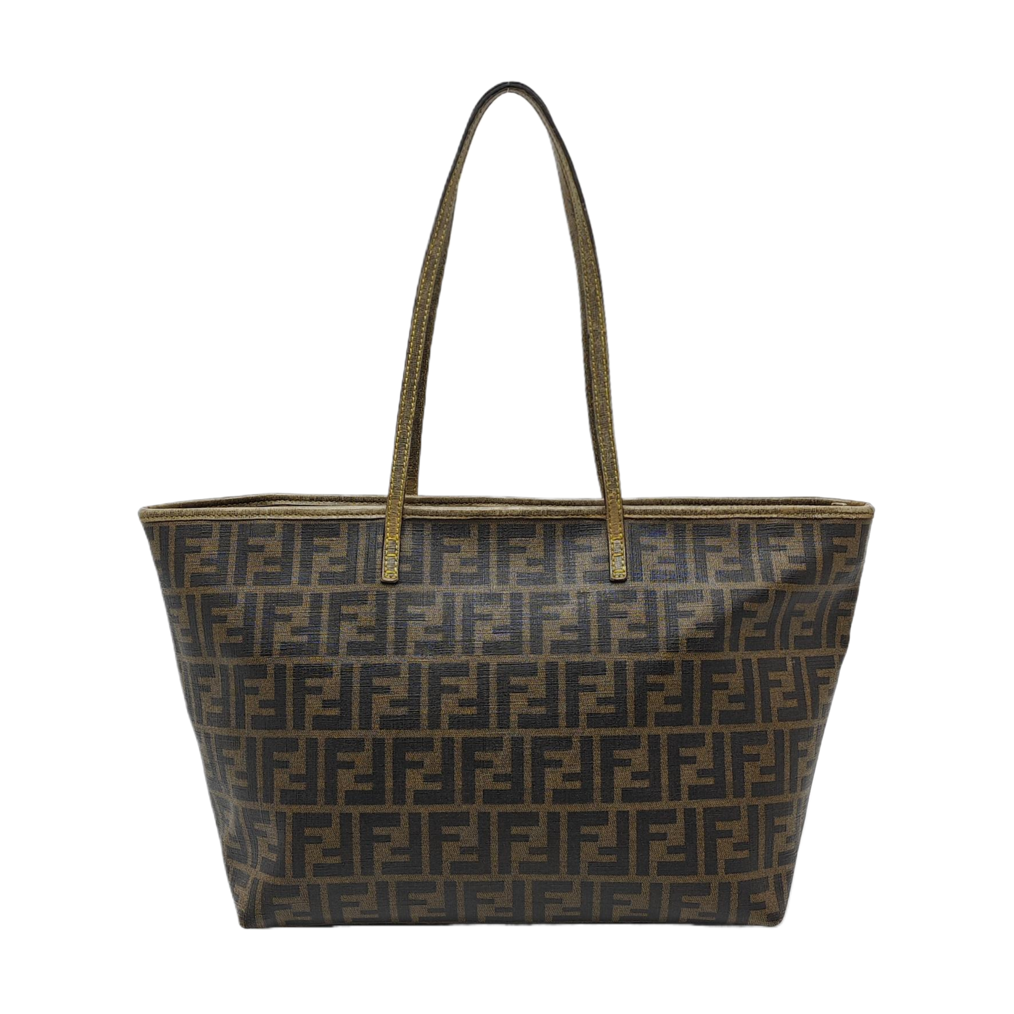 Coated Canvas Tote Bag Brown