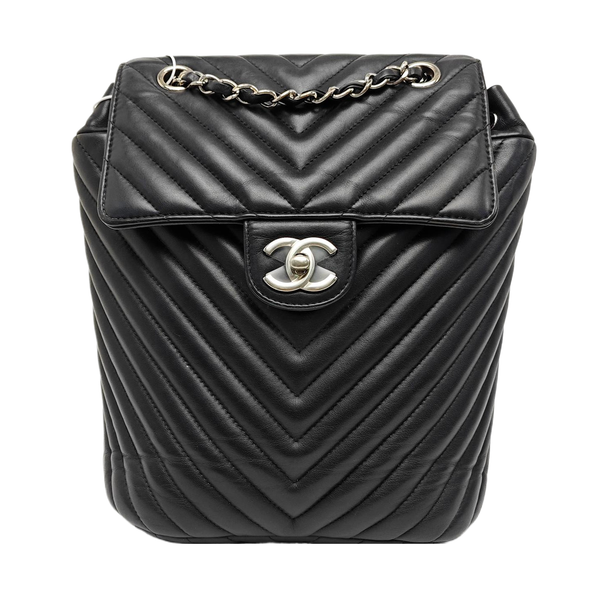 URBAN SPIRIT Small Chevron Calfskin Black