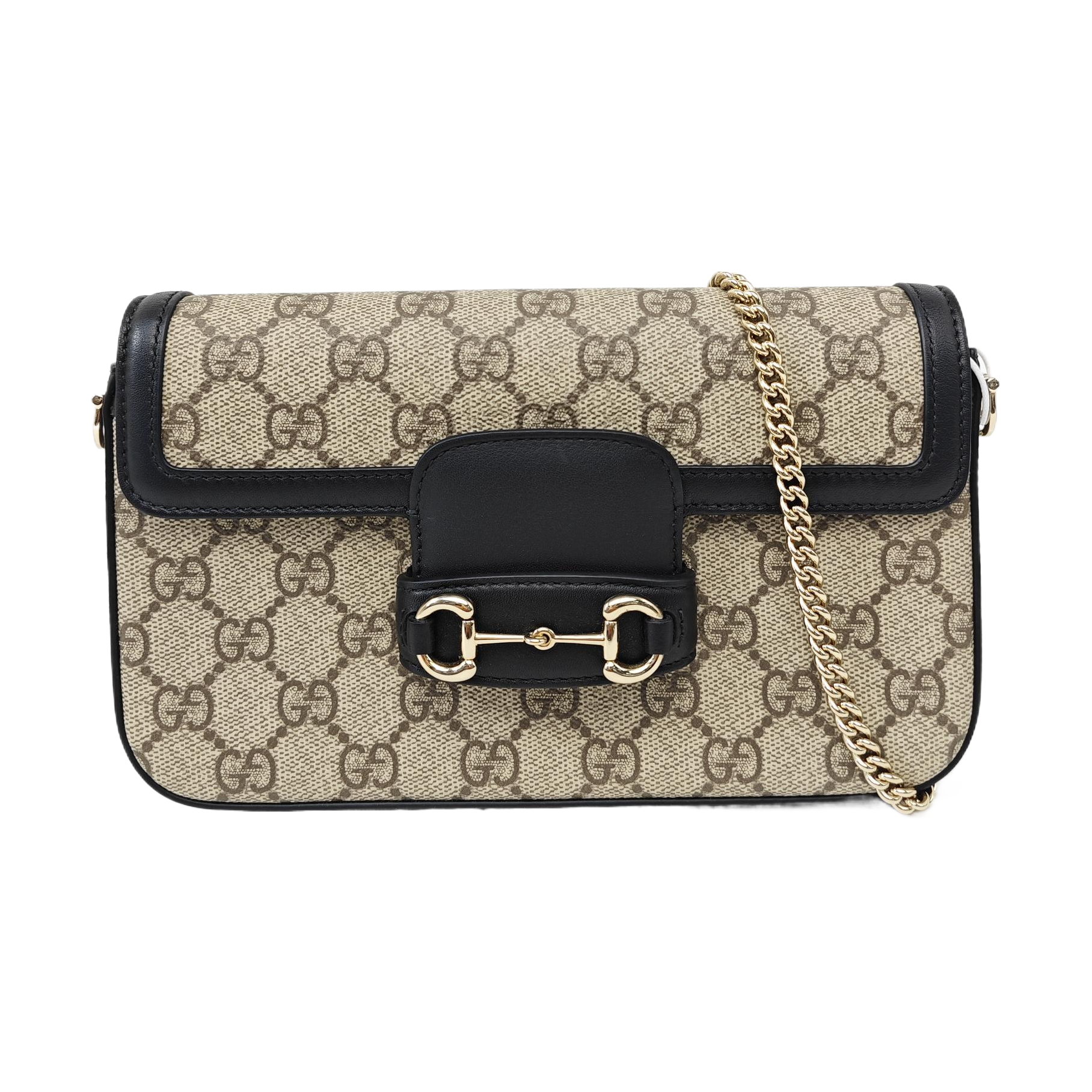 Horsebit 1955 Small Monogram Coated Canvas Beige