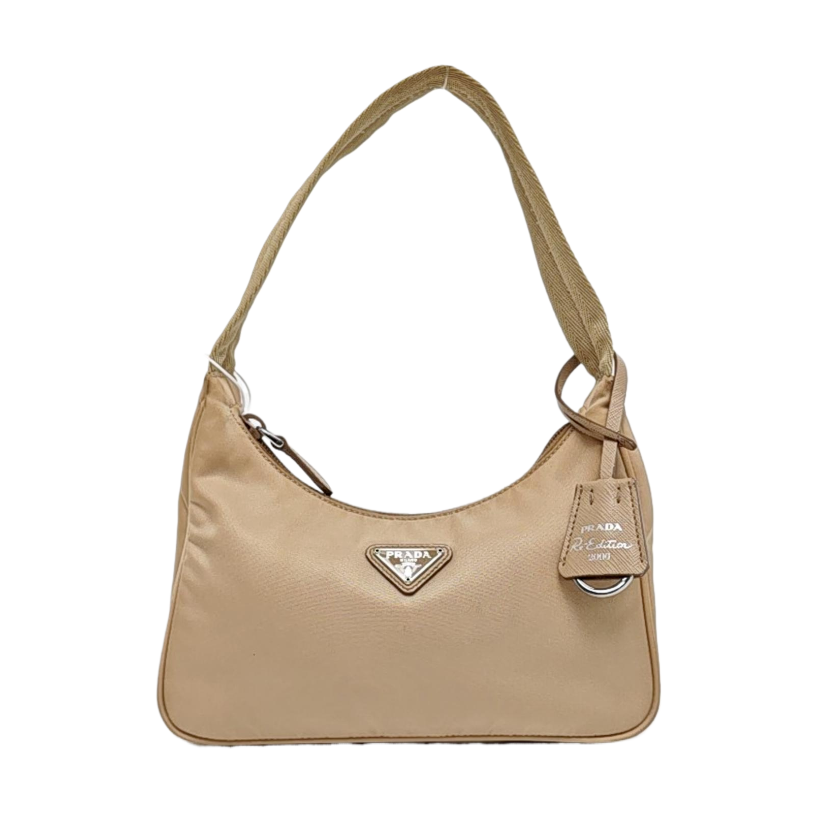 Authenticated pre-owned  Re-Edition2000 Mini Nylon Beige - Top Handle Bag at Looply