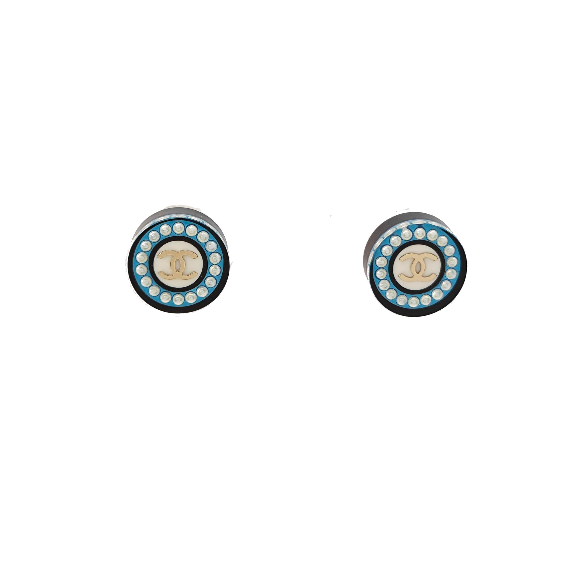 Resin Blue Stud Earrings