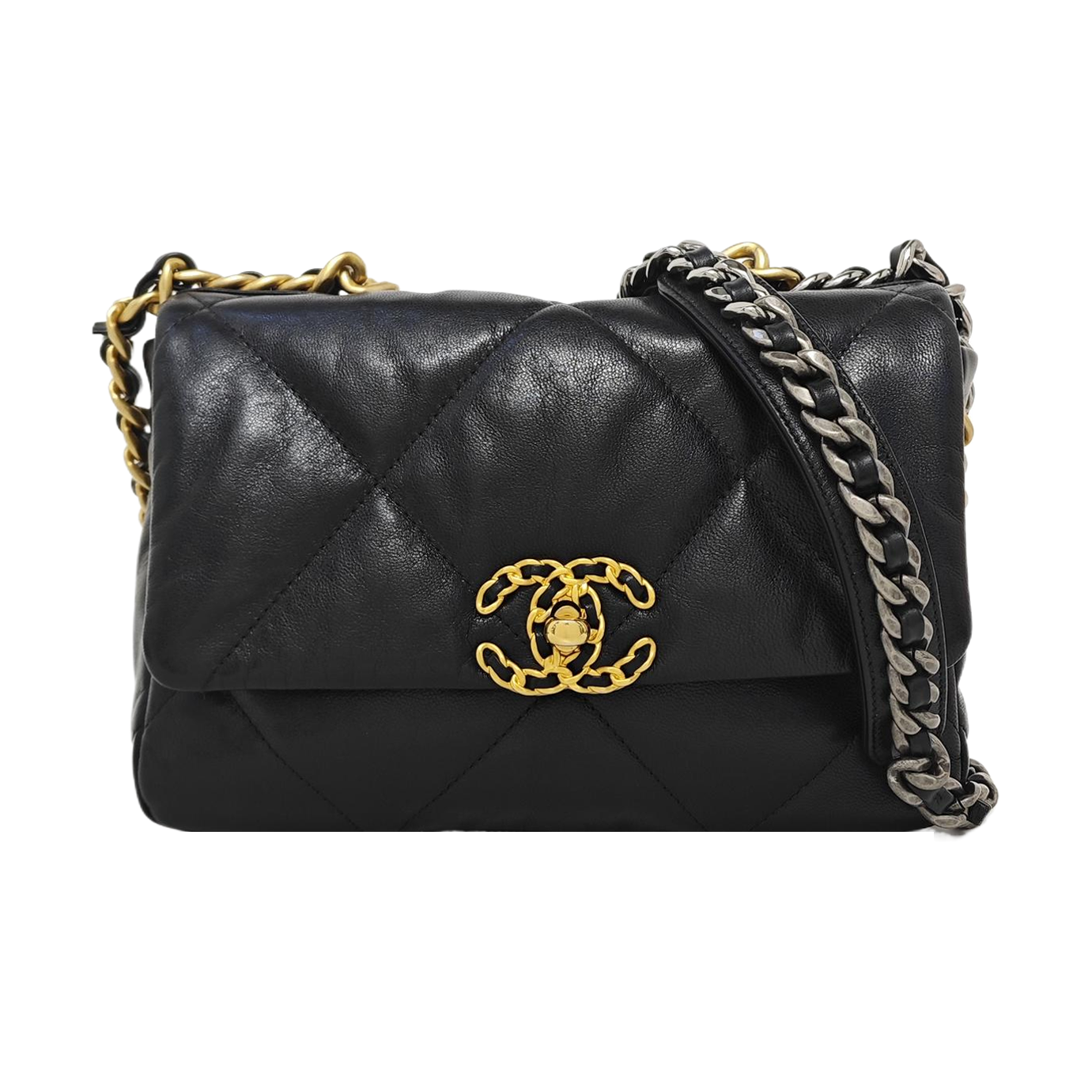 CHANEL 19 Small Quilted Lambskin Black