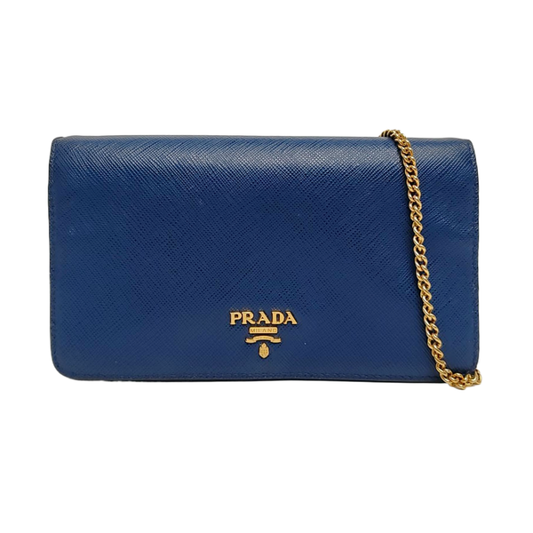 Saffiano Calfskin Shoulder Bag Blue