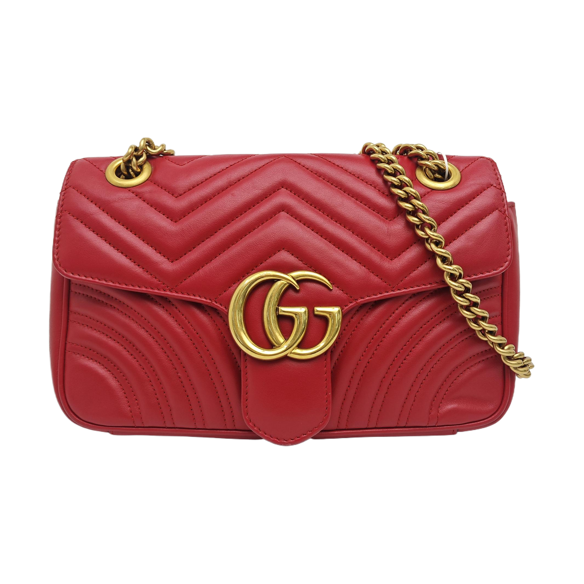 GG Marmont Medium Quilted Calfskin Red