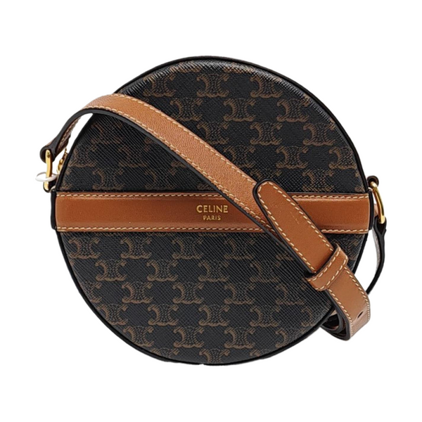 Authenticated pre-owned  TRIOMPHE ROUND Coated Canvas Brown - Shoulder Bag at Looply