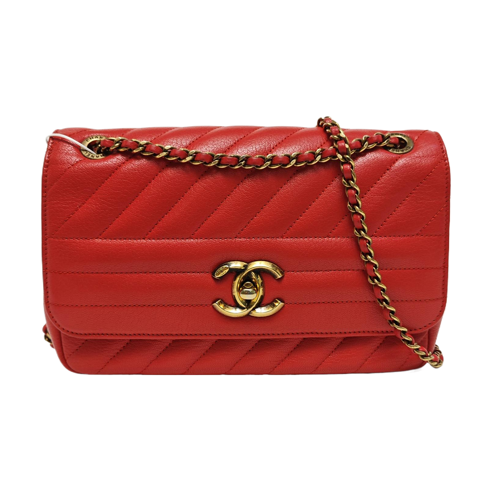 Quilted Calfskin Shoulder Bag Red