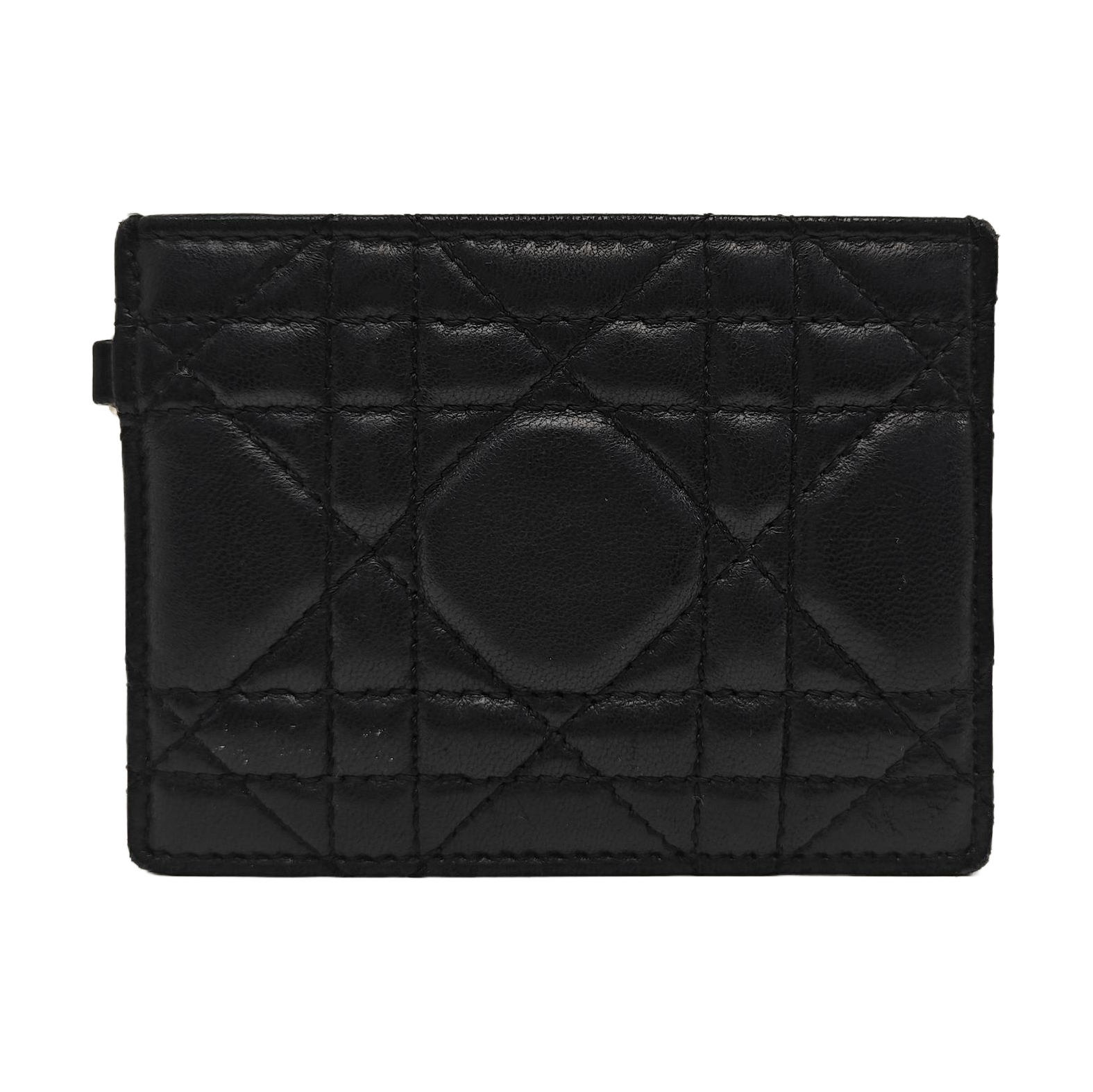 Lady Dior Quilted Lambskin Black Card Holder