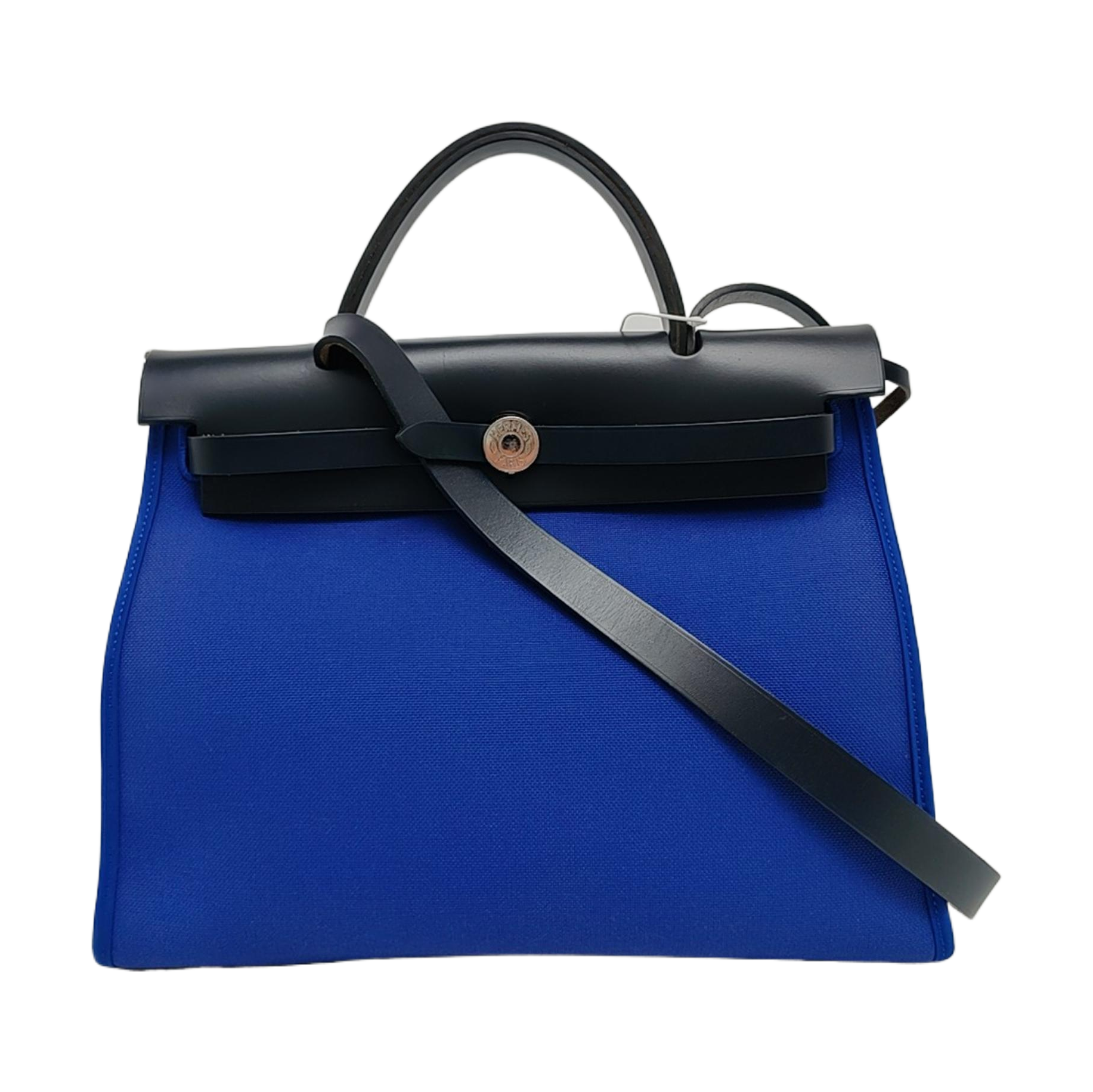 Authenticated pre-owned  Herbag 31 Canvas Blue - Shoulder Bag at Looply
