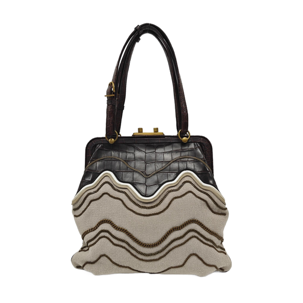 Canvas Top Handle Bag Gray