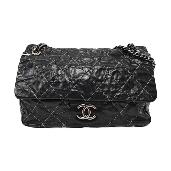 Quilted Calfskin Shoulder Bag Black